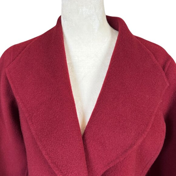 Talbots Petites burgundy wine long sleeve collared wool open jacket blazer SP - Picture 5 of 8